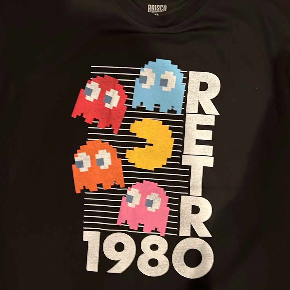MENS PAC-MAN T SHIRT BLACK - Picture 3 of 4